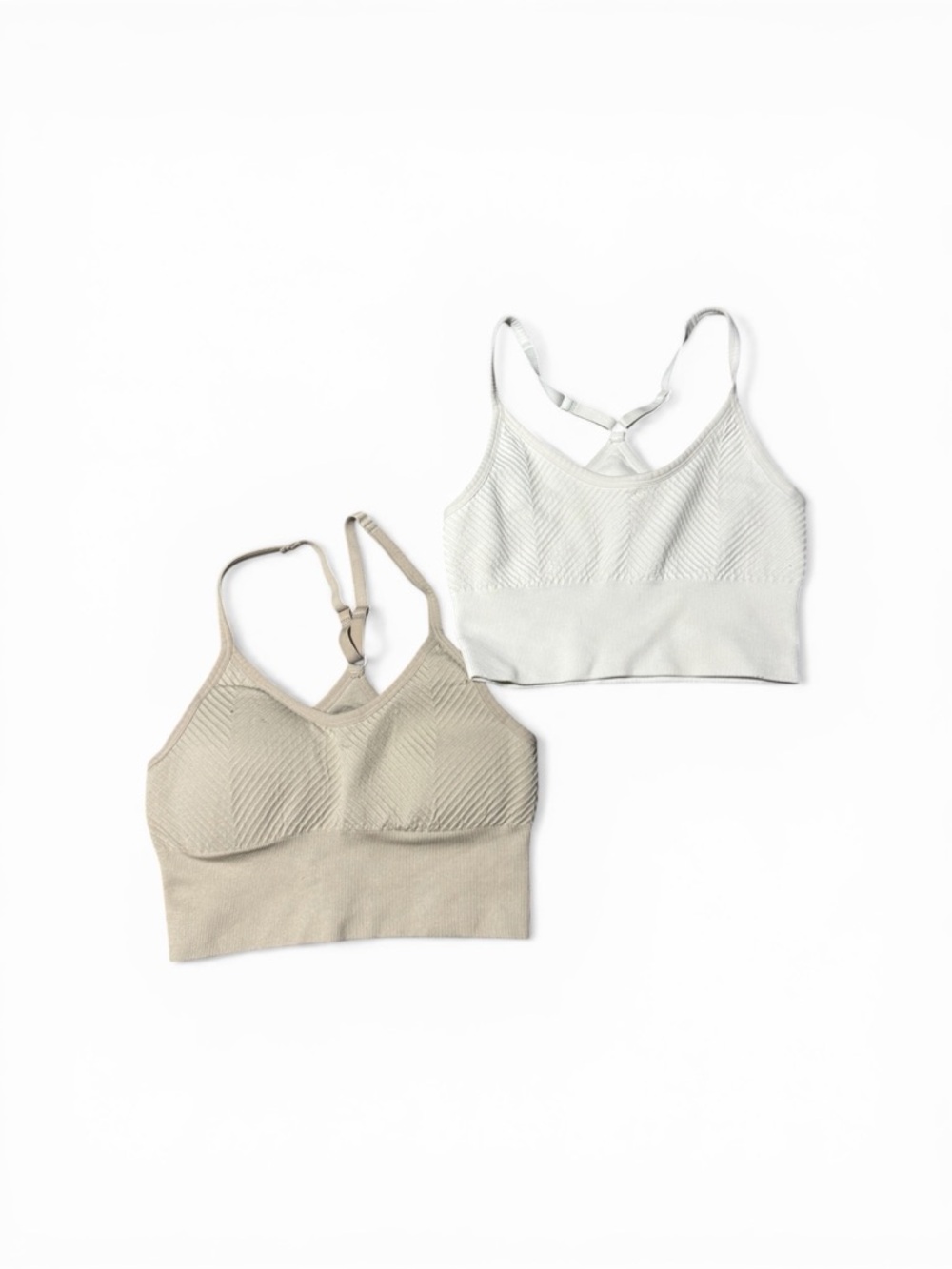 Lot of 2: Everyday Seamless Bralette Set - Cream & Beige